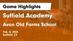 Suffield Academy vs Avon Old Farms School Game Highlights - Feb. 8, 2023