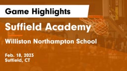 Suffield Academy vs Williston Northampton School Game Highlights - Feb. 18, 2023