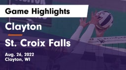 Clayton  vs St. Croix Falls  Game Highlights - Aug. 26, 2022