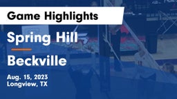 Spring Hill  vs Beckville  Game Highlights - Aug. 15, 2023