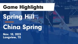 Spring Hill  vs China Spring  Game Highlights - Nov. 10, 2023