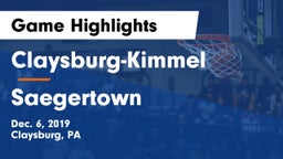Claysburg-Kimmel  vs Saegertown  Game Highlights - Dec. 6, 2019