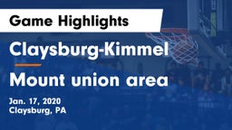Claysburg-Kimmel  vs Mount union area  Game Highlights - Jan. 17, 2020