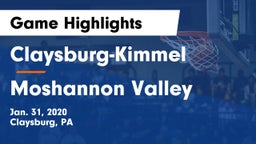 Claysburg-Kimmel  vs Moshannon Valley  Game Highlights - Jan. 31, 2020