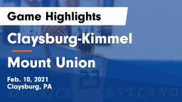 Claysburg-Kimmel  vs Mount Union Game Highlights - Feb. 10, 2021
