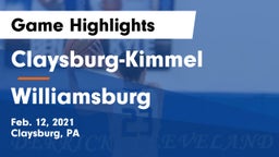 Claysburg-Kimmel  vs Williamsburg  Game Highlights - Feb. 12, 2021
