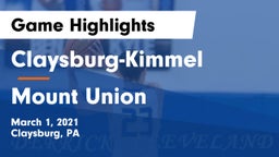 Claysburg-Kimmel  vs Mount Union Game Highlights - March 1, 2021