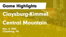 Claysburg-Kimmel  vs Central Mountain  Game Highlights - Dec. 4, 2023