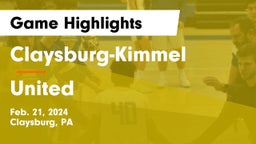 Claysburg-Kimmel  vs United  Game Highlights - Feb. 21, 2024