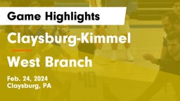 Claysburg-Kimmel  vs West Branch  Game Highlights - Feb. 24, 2024