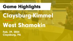 Claysburg-Kimmel  vs West Shamokin  Game Highlights - Feb. 29, 2024
