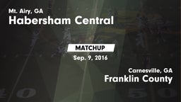 Matchup: Habersham Central vs. Franklin County  2016