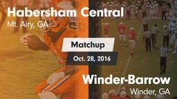 Matchup: Habersham Central vs. Winder-Barrow  2016