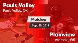 Matchup: Pauls Valley High vs. Plainview  2016
