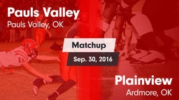 Matchup: Pauls Valley High vs. Plainview  2016