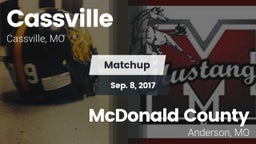 Matchup: Cassville High vs. McDonald County  2017