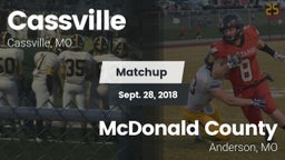 Matchup: Cassville High vs. McDonald County  2018