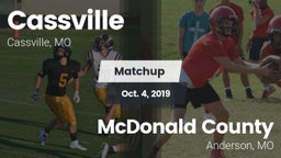 Matchup: Cassville High vs. McDonald County  2019