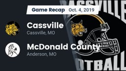 Recap: Cassville  vs. McDonald County  2019