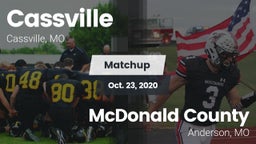 Matchup: Cassville High vs. McDonald County  2020