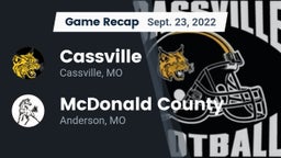 Recap: Cassville  vs. McDonald County  2022