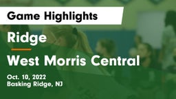Ridge  vs West Morris Central Game Highlights - Oct. 10, 2022