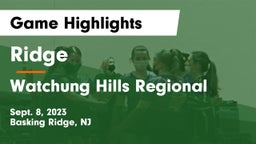 Ridge  vs Watchung Hills Regional  Game Highlights - Sept. 8, 2023