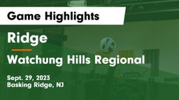 Ridge  vs Watchung Hills Regional  Game Highlights - Sept. 29, 2023