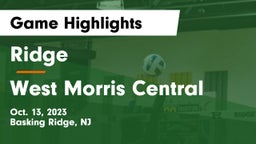 Ridge  vs West Morris Central  Game Highlights - Oct. 13, 2023