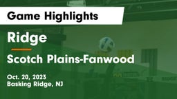 Ridge  vs Scotch Plains-Fanwood  Game Highlights - Oct. 20, 2023