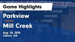 Parkview  vs Mill Creek  Game Highlights - Aug. 20, 2020