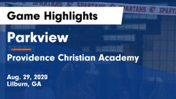 Parkview  vs Providence Christian Academy  Game Highlights - Aug. 29, 2020