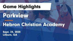 Parkview  vs Hebron Christian Academy  Game Highlights - Sept. 24, 2020