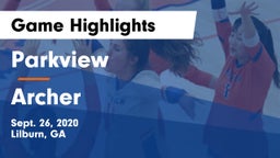 Parkview  vs Archer  Game Highlights - Sept. 26, 2020