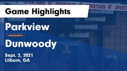 Parkview  vs Dunwoody  Game Highlights - Sept. 2, 2021
