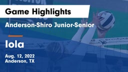 Anderson-Shiro Junior-Senior  vs Iola  Game Highlights - Aug. 12, 2022