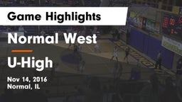 Normal West  vs U-High Game Highlights - Nov 14, 2016