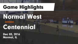 Normal West  vs Centennial  Game Highlights - Dec 03, 2016