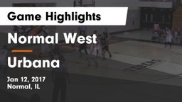 Normal West  vs Urbana  Game Highlights - Jan 12, 2017