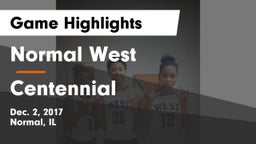 Normal West  vs Centennial  Game Highlights - Dec. 2, 2017