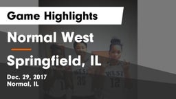 Normal West  vs Springfield, IL Game Highlights - Dec. 29, 2017