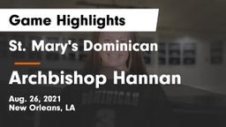 St. Mary's Dominican  vs Archbishop Hannan  Game Highlights - Aug. 26, 2021