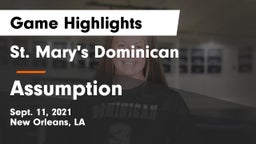 St. Mary's Dominican  vs Assumption  Game Highlights - Sept. 11, 2021