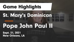 St. Mary's Dominican  vs Pope John Paul II Game Highlights - Sept. 21, 2021