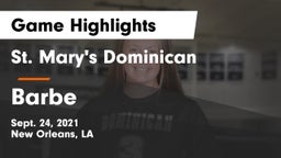 St. Mary's Dominican  vs Barbe  Game Highlights - Sept. 24, 2021