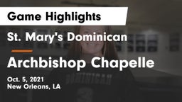 St. Mary's Dominican  vs Archbishop Chapelle  Game Highlights - Oct. 5, 2021