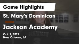 St. Mary's Dominican  vs Jackson Academy  Game Highlights - Oct. 9, 2021