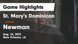 St. Mary's Dominican  vs Newman  Game Highlights - Aug. 24, 2022