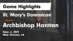 St. Mary's Dominican  vs Archbishop Hannan  Game Highlights - Sept. 6, 2022