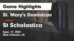 St. Mary's Dominican  vs St Scholastica Game Highlights - Sept. 17, 2022